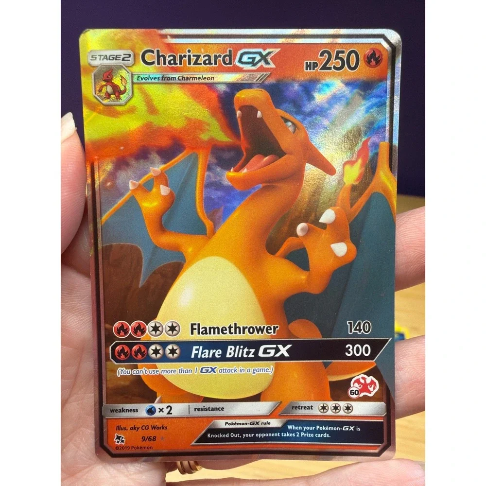 Pokemon Charizard GX 9/68 Hidden Fates Holo 2019 Damaged Crease Bent